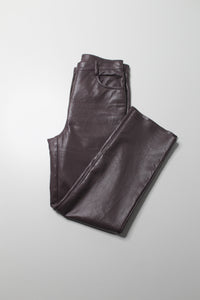 Aritzia Wilfred eggplant ‘Melina’ faux leather straight leg pant, size 4