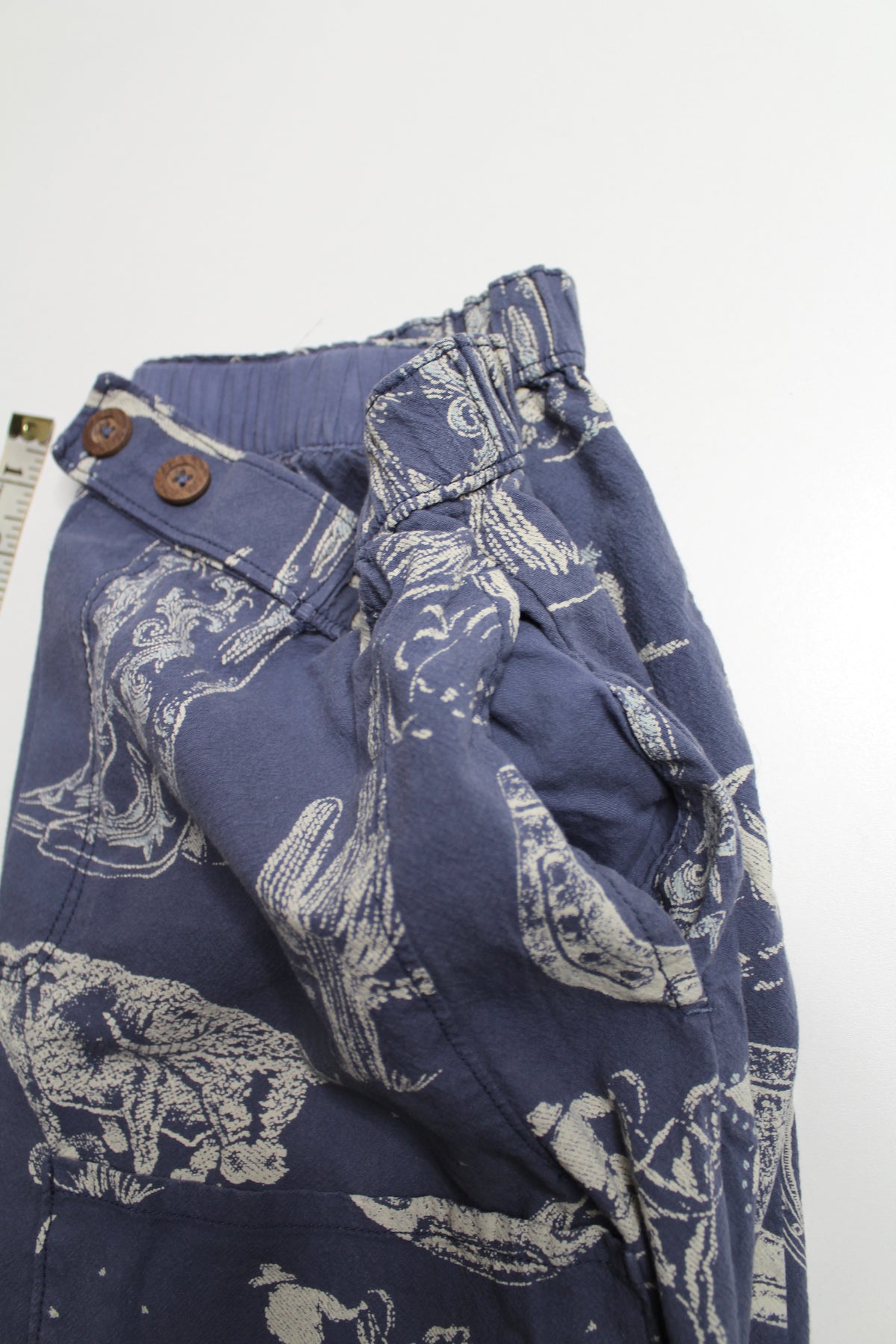 Free People seaside blue ‘rodeo’ pull on wide leg pant, size medium