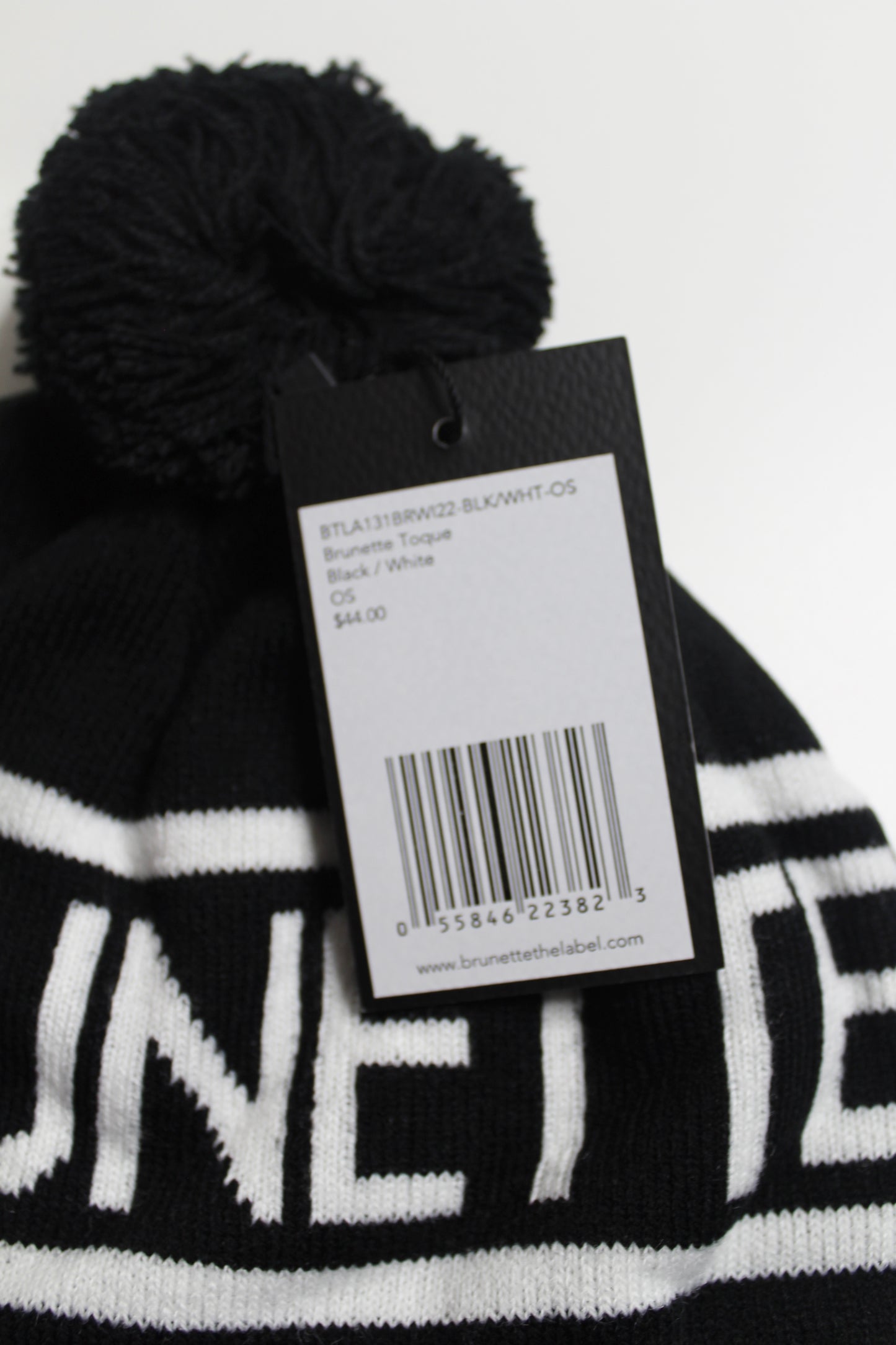 Brunette the label black/white ‘BRUNETTE’ toque *new with tags (additional 20% off)