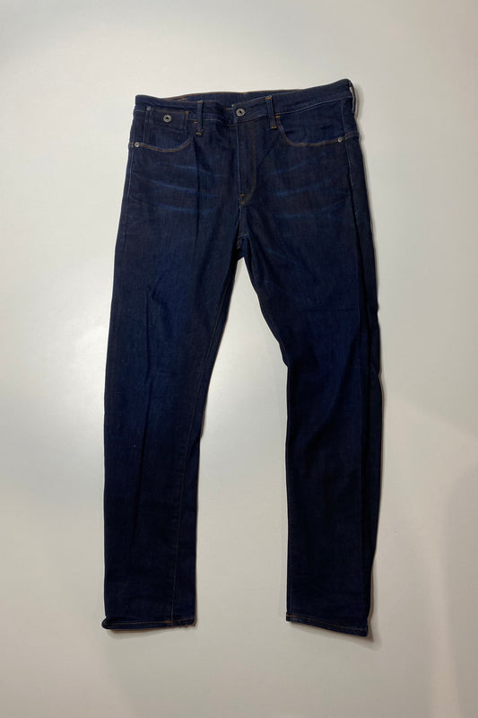 Mens G-Star Raw dark blue 3D super slim jeans, size 34x32