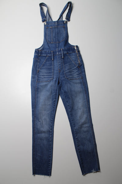 Madewell denim skinny overalls, size xs (27”)