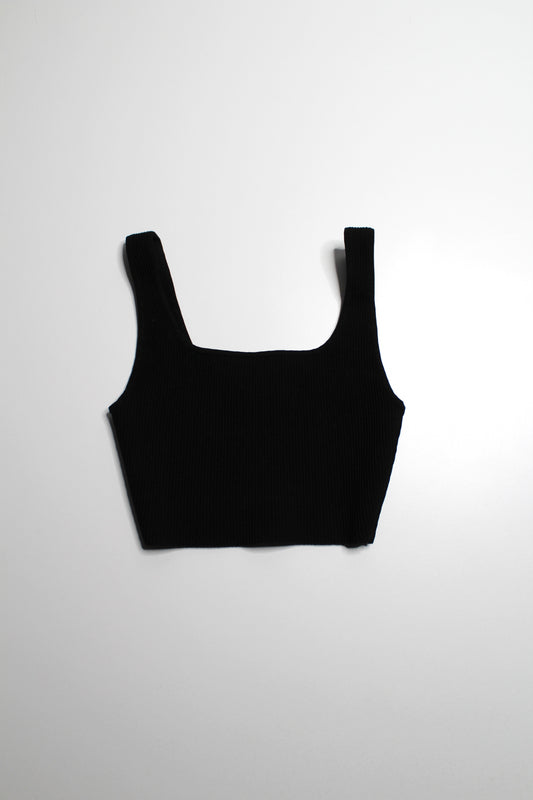 Aritzia Babaton black sculpt knit cropped tank, size xs