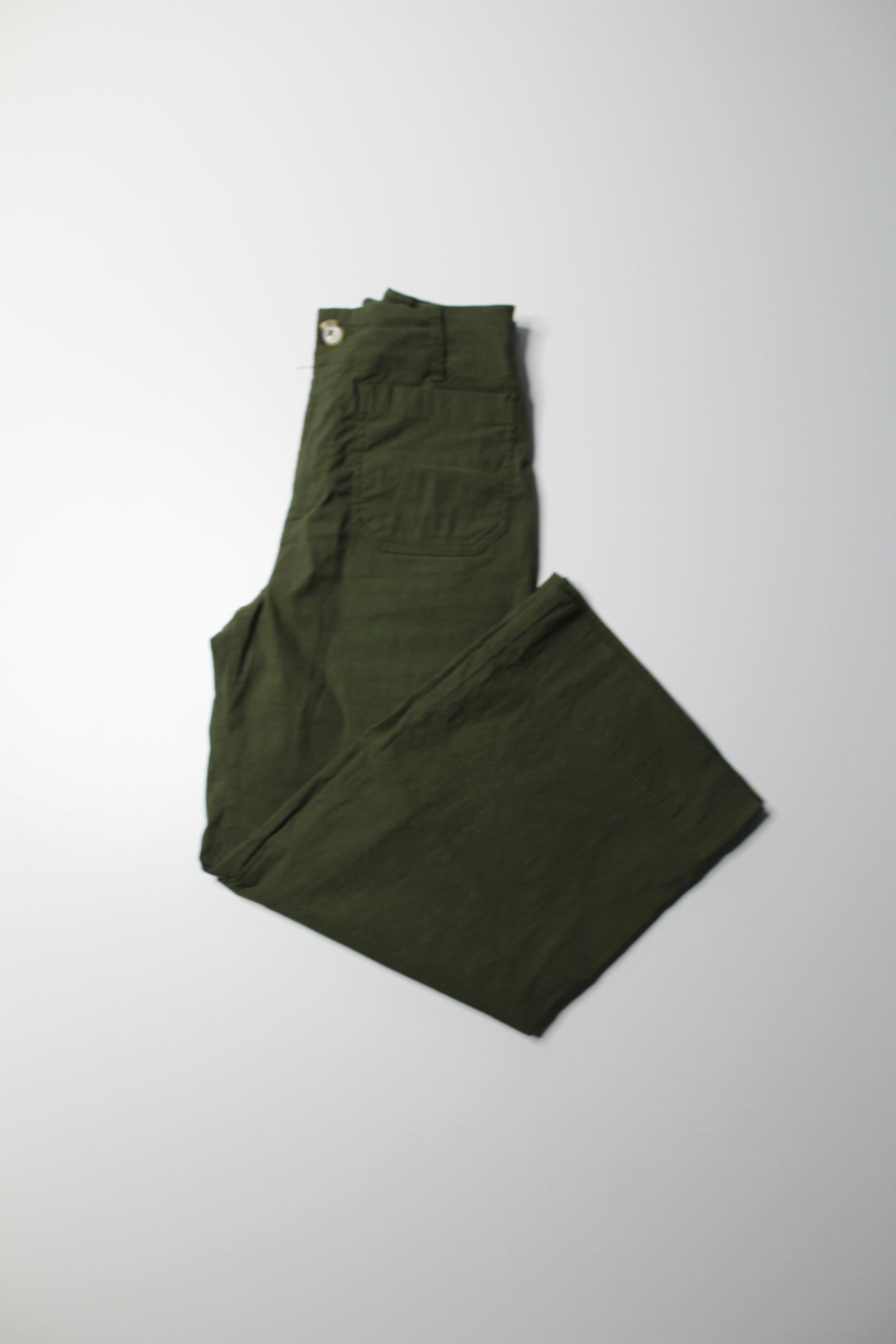 Anthropologie Maeve green high rise culotte wide leg pant, size 26 P (23”)