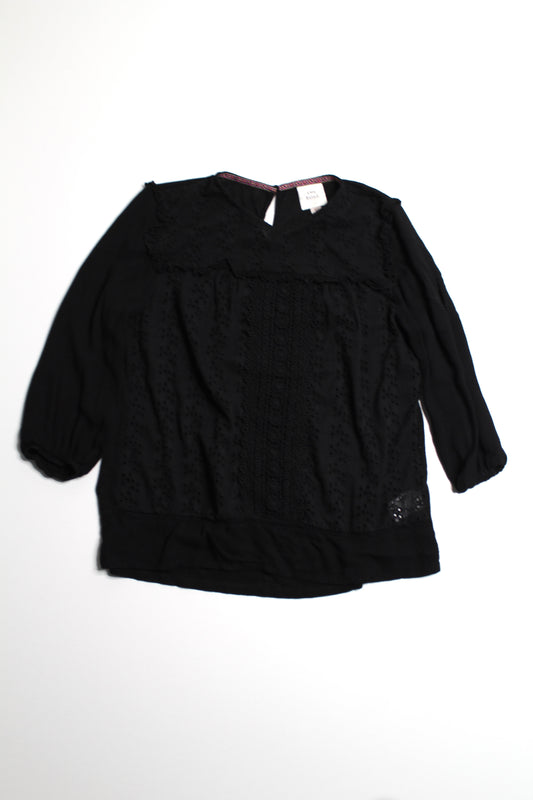 Knox Rose black embroidered shirt, size xs (loose fit) (price reduced: was $15)