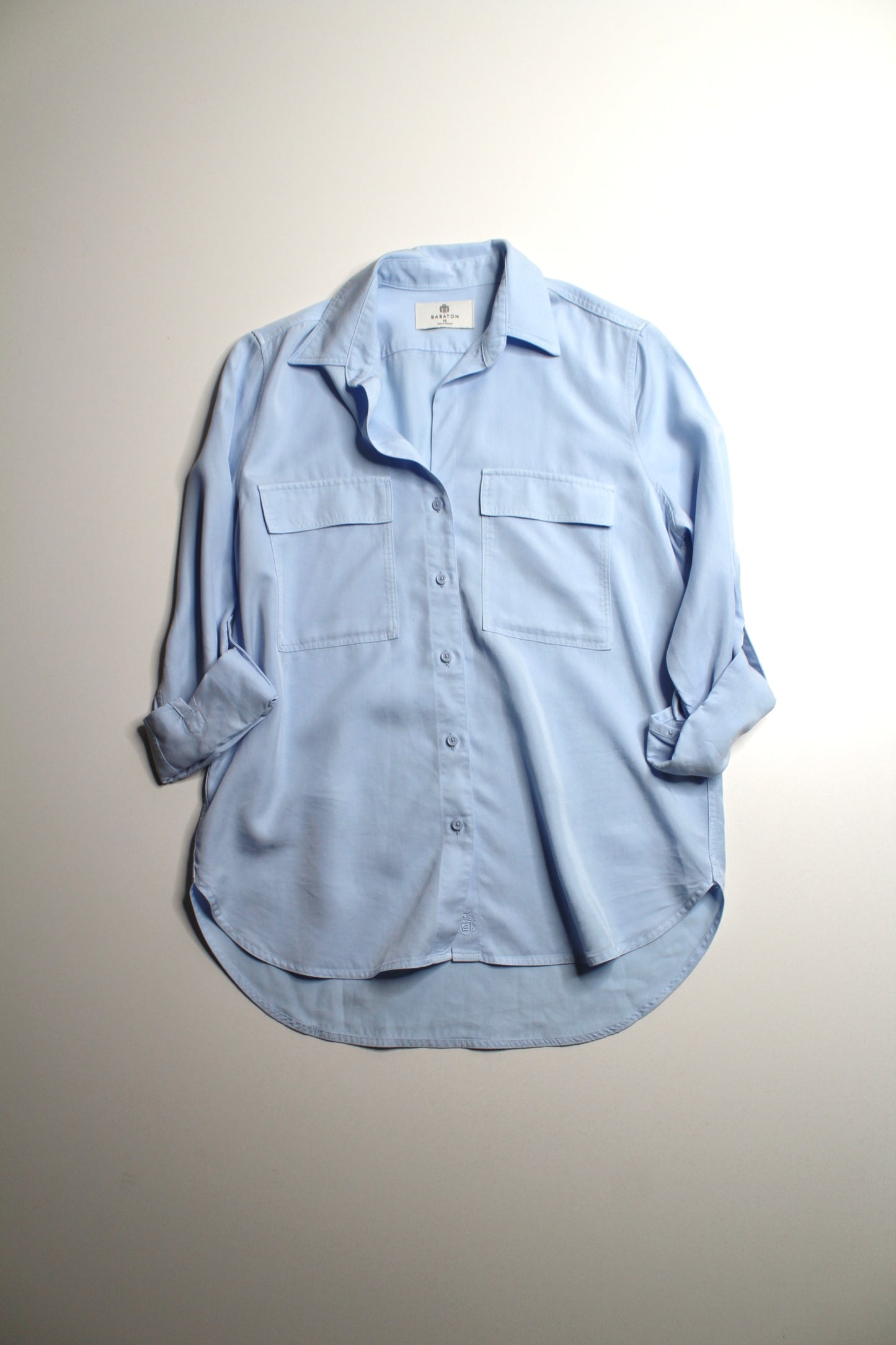 Aritzia babaton blue button up ‘utility’ long sleeve, size xs (loose fit) (ON HOLD)