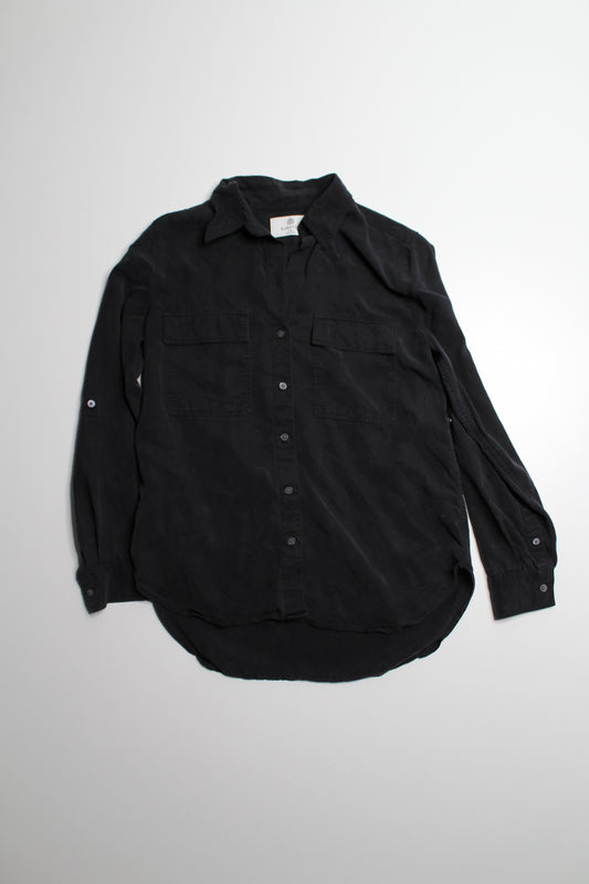 Aritzia babaton black button up utility long sleeve, size xs (loose fit)