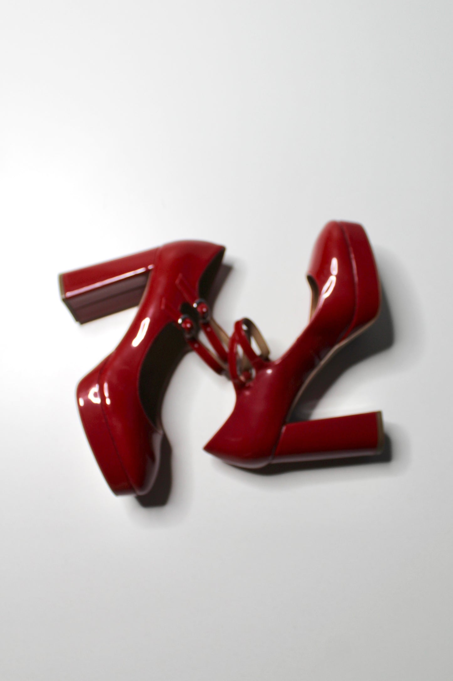 Steve Madden red ‘tiara’ Mary jane chunky platform heel, size 6.5 (was $48)