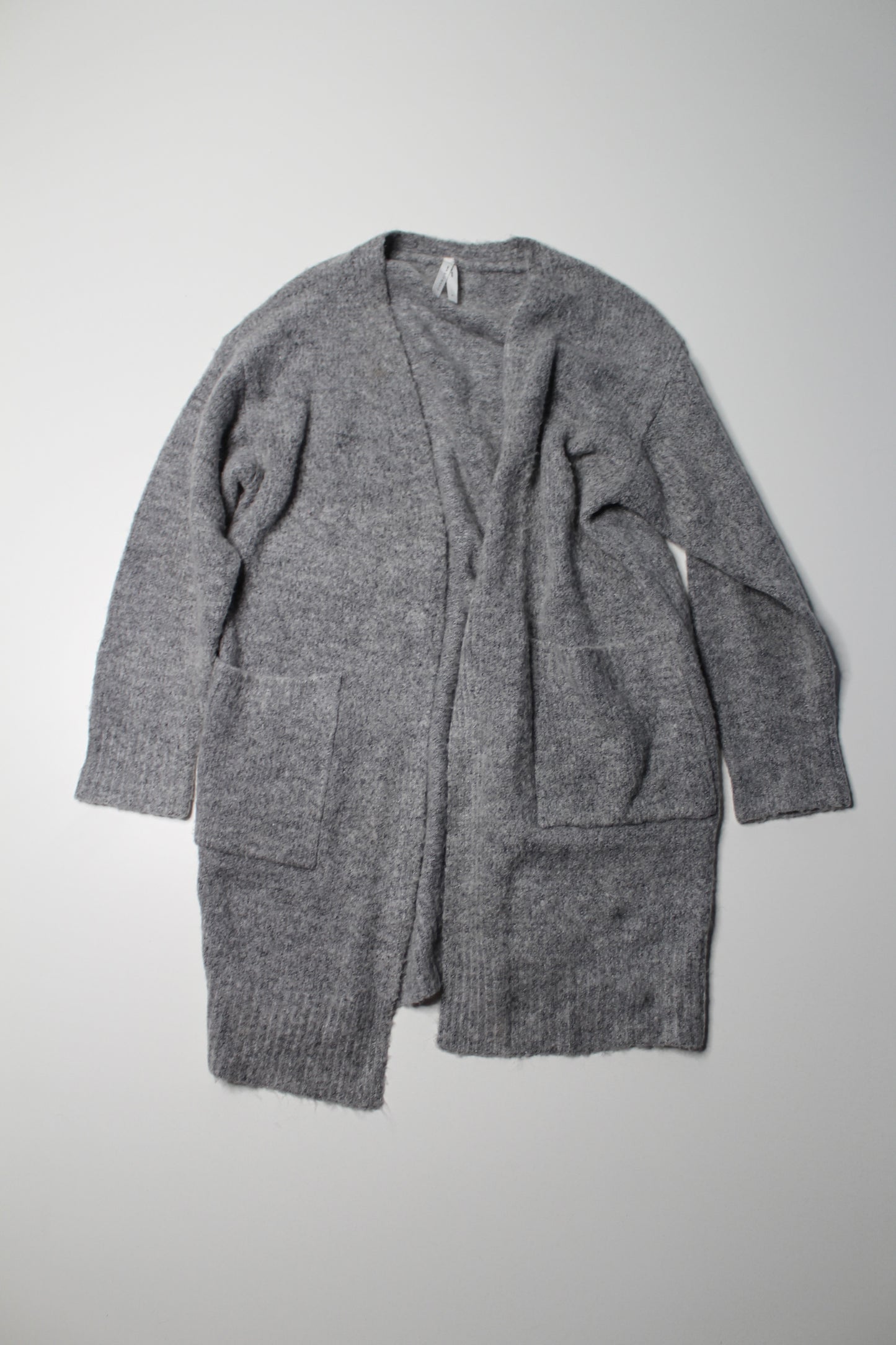 Anthropologie Dreamers grey open front long cardigan, size small (oversized fit)