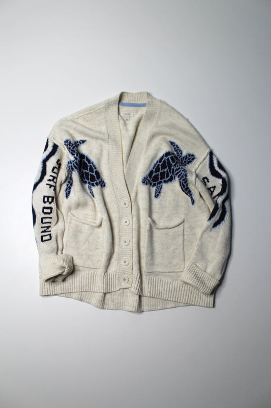 Anthropologie Pilcro relaxed sea turtle cardigan, size small (relaxed fit)