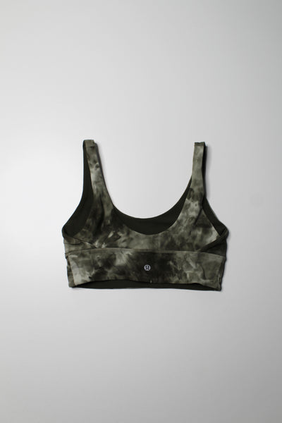 Lululemon diamond dye light sage medium olive / dark olive ‘align’ bra, size 8 *reversible