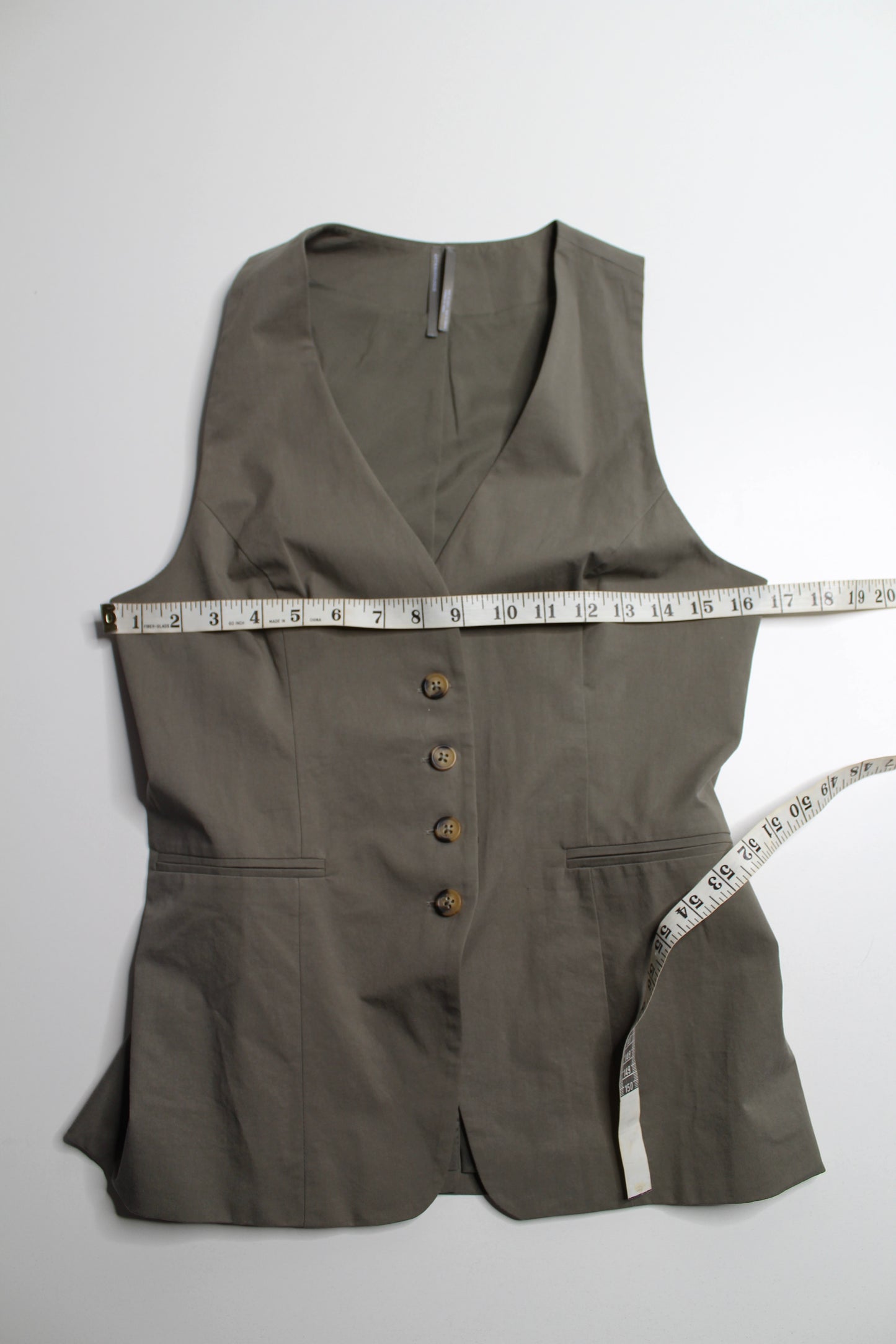 Anthropologie Olive button up vest, size small
