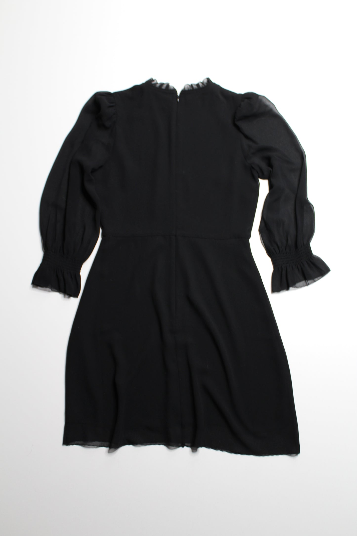 Aritzia Wilfred 'swept' black chiffon mini dress, size 4