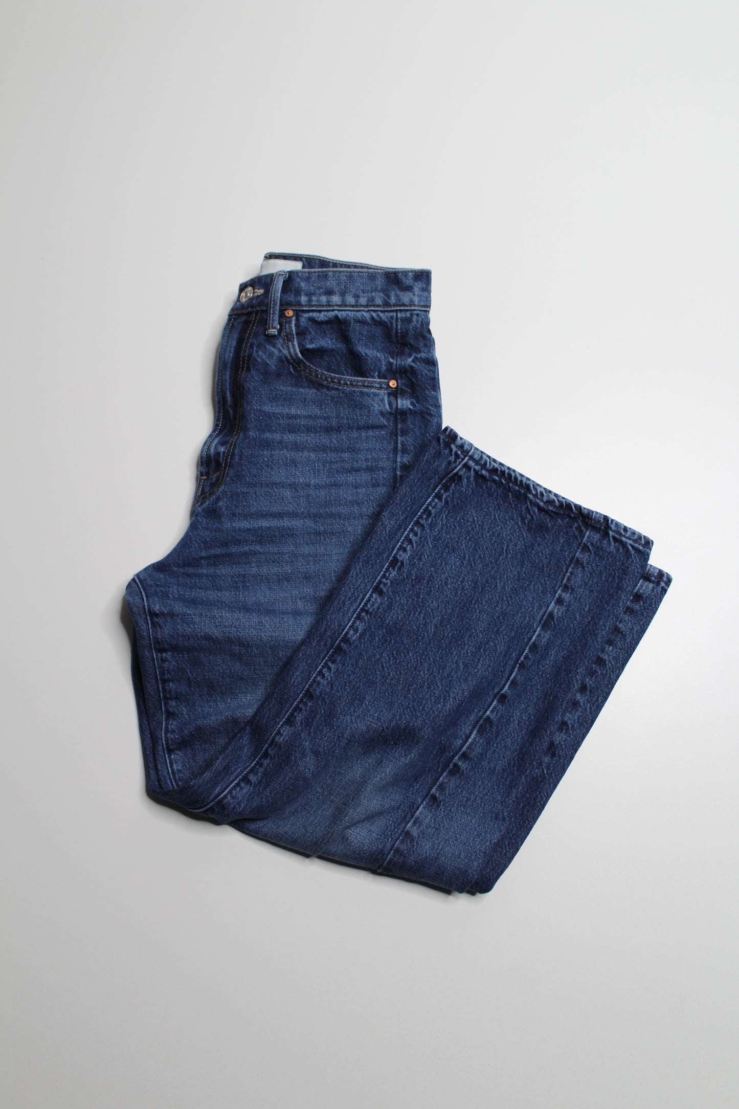 Mother high-rise ‘half pipe ankle’ barrel jeans, size 25