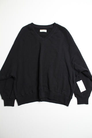 Brunette The Label black v neck not your boyfriend crew sweater, size S/M *new with tags (price reduced: was $68)