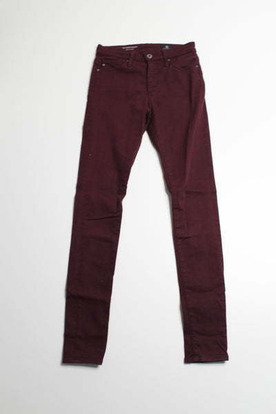 AG Jeans maroon Farrah high rise skinny jeans, size 24 R (30")  (price reduced: was $58)