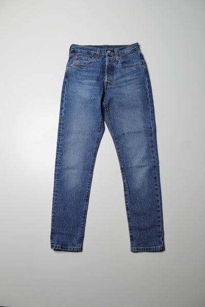 Levi's high rise 501 skinny filiforme jeans, size 24