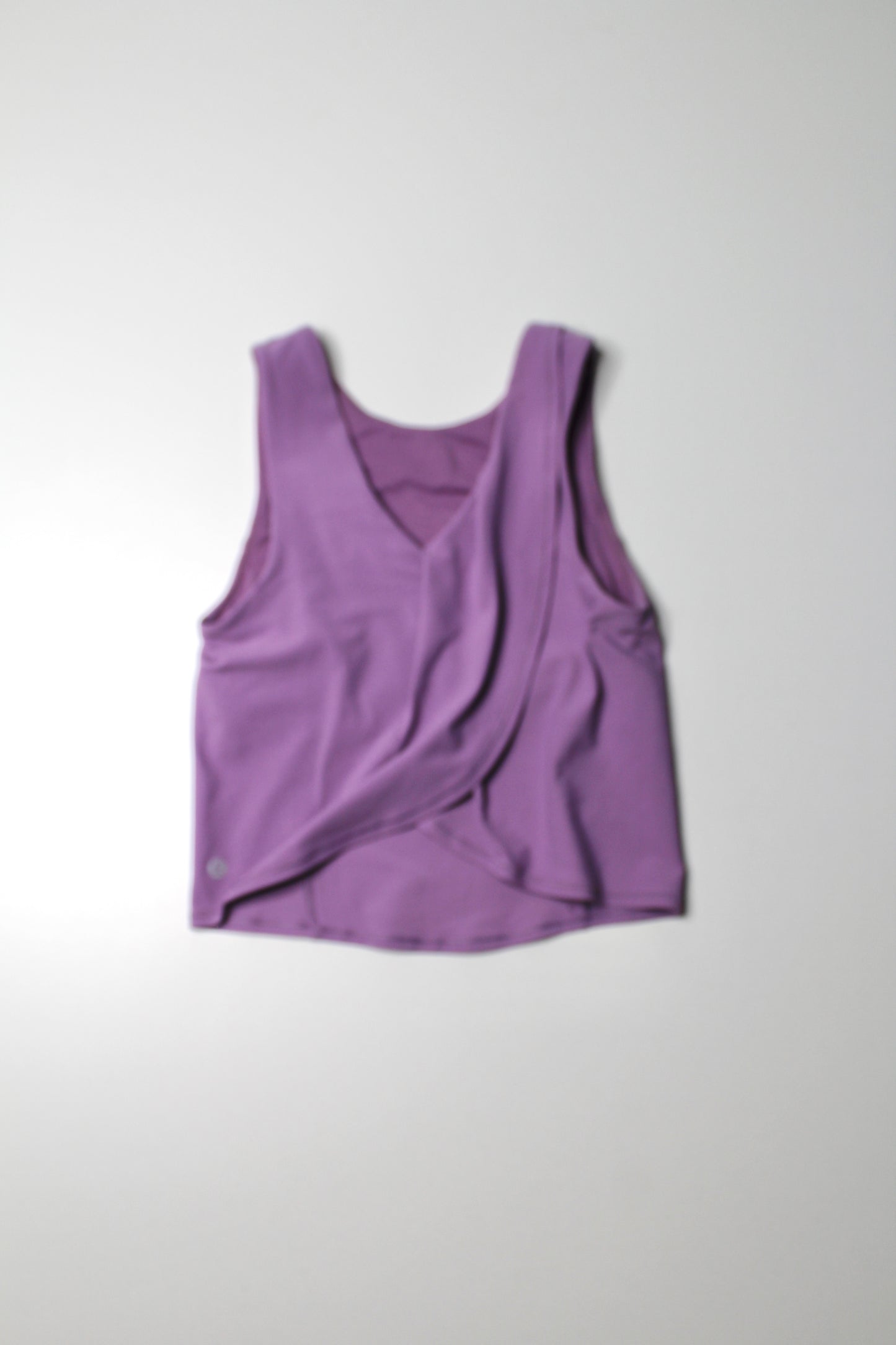 Lululemon wisteria purple ‘nulu yoga twist back’ tank, size 4 (C/D cup) (fits between 4-6)