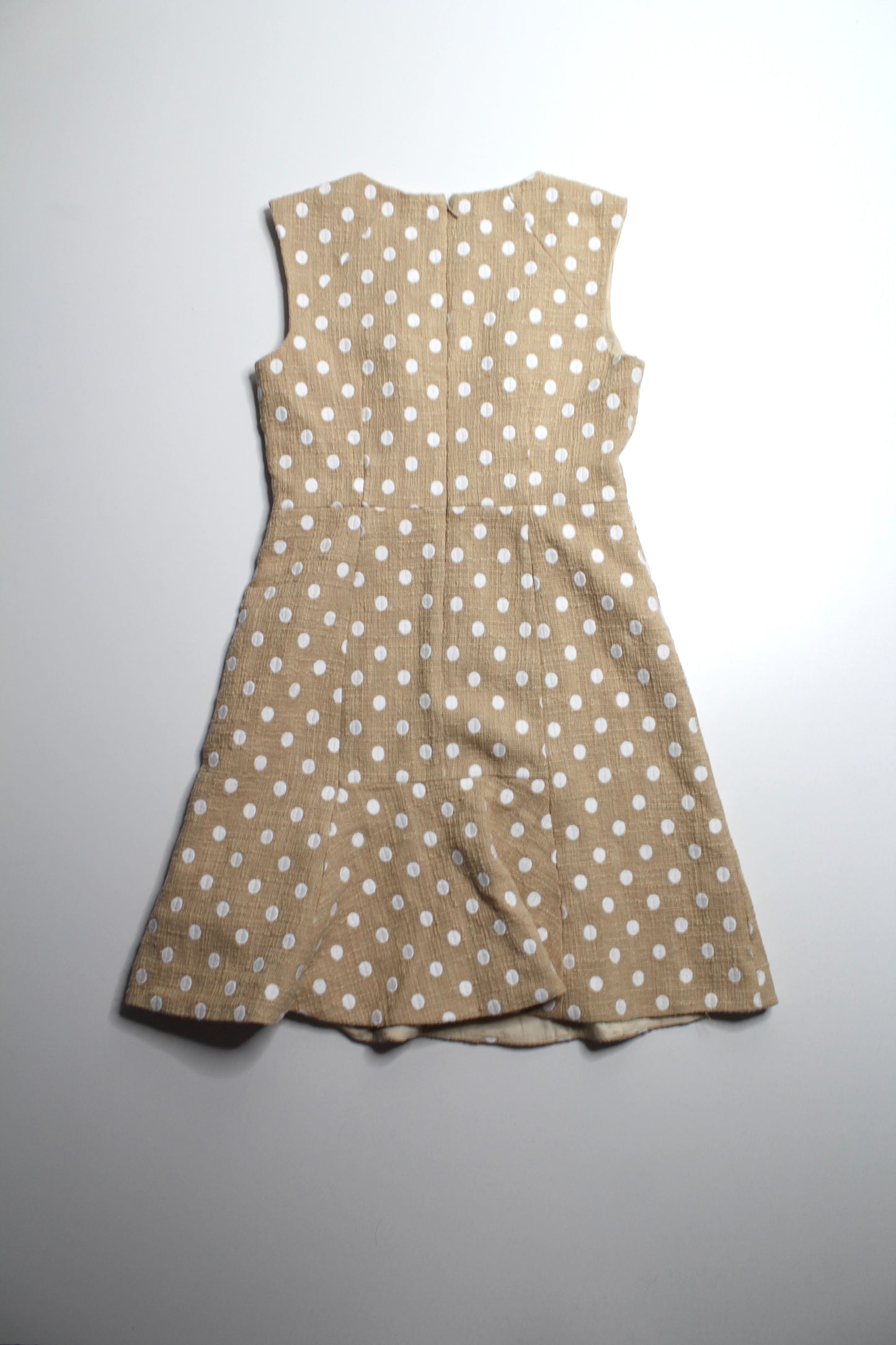 J.CREW beige/white ‘Marcy’ polka dot tweed dress, size 6