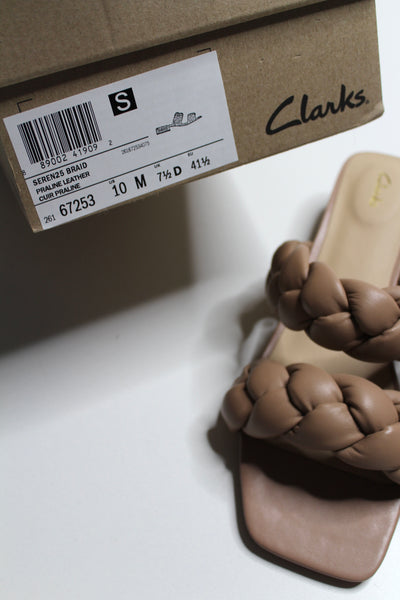 Clarks seren25 braided praline tan sandal, size 10 *new in box (price reduced: was $65)