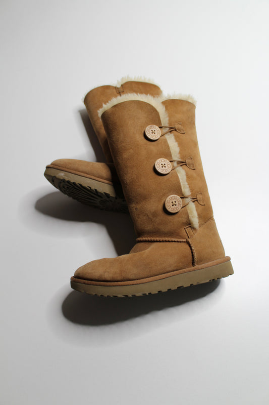 UGG chestnut 'Bailey button triplet' boots, size 8 (sale: was $40)