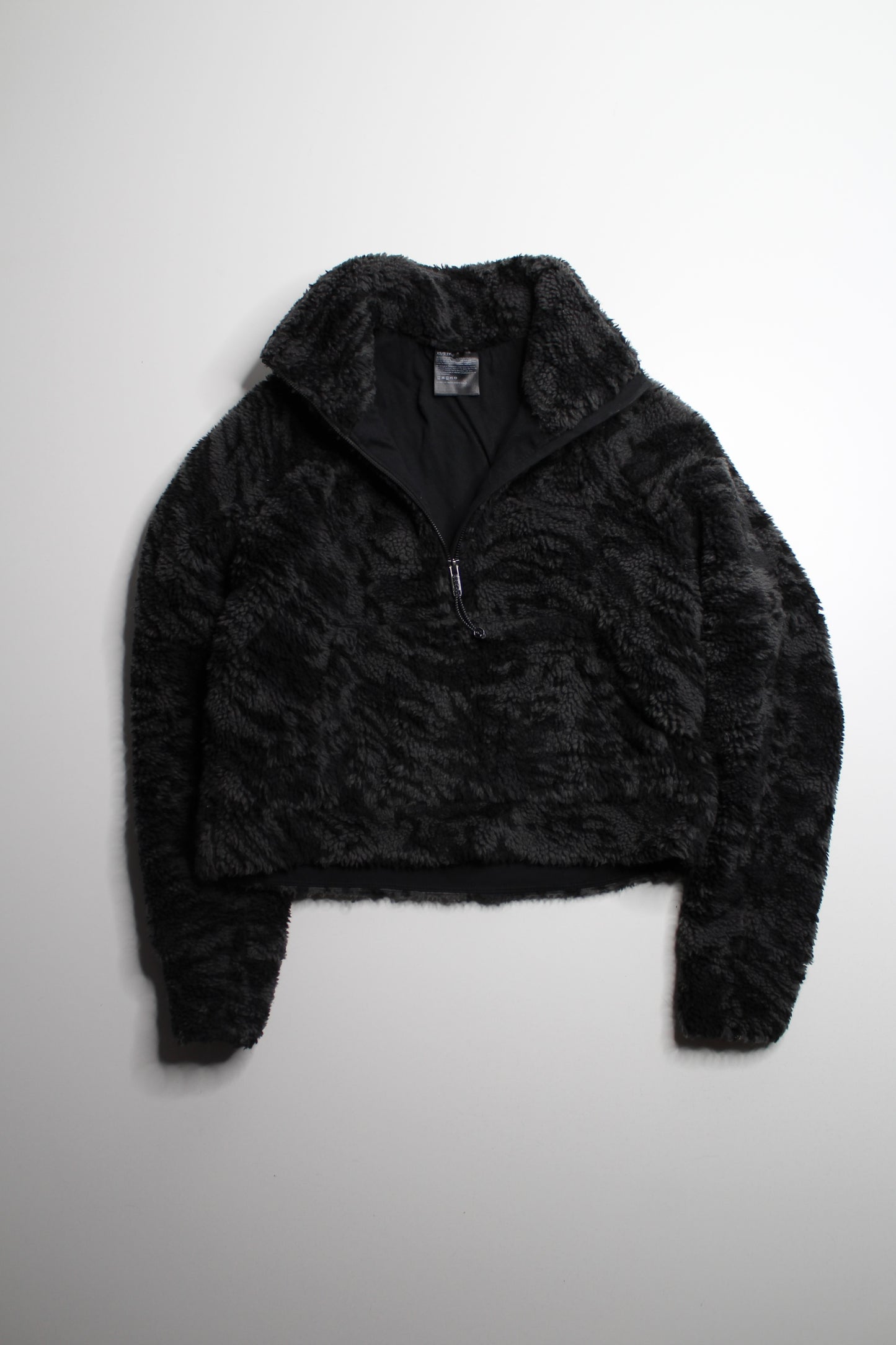 Lululemon Scuba Oversized Fleece Funnel Neck *Jacquard Liquidize Camo Jacquard Dark Carbon Black, size xs/s