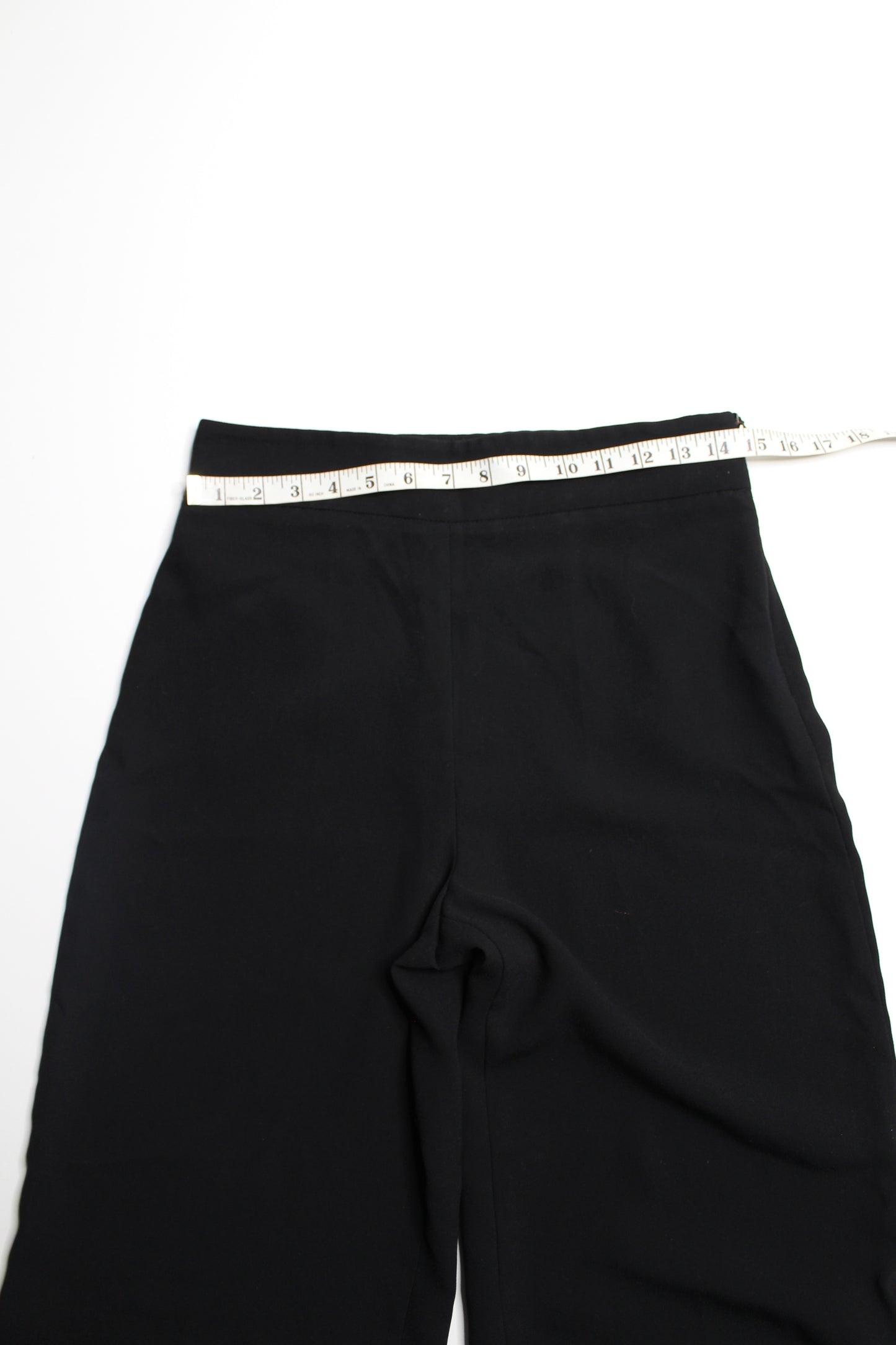 Zara black high rise wide leg crop trouser, size medium