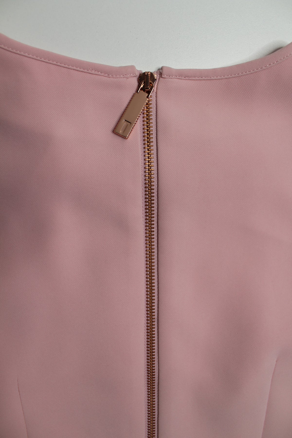 Ted Baker pink/maroon fit and flare  ‘scallop’ dress, size 1 (size xsmall)