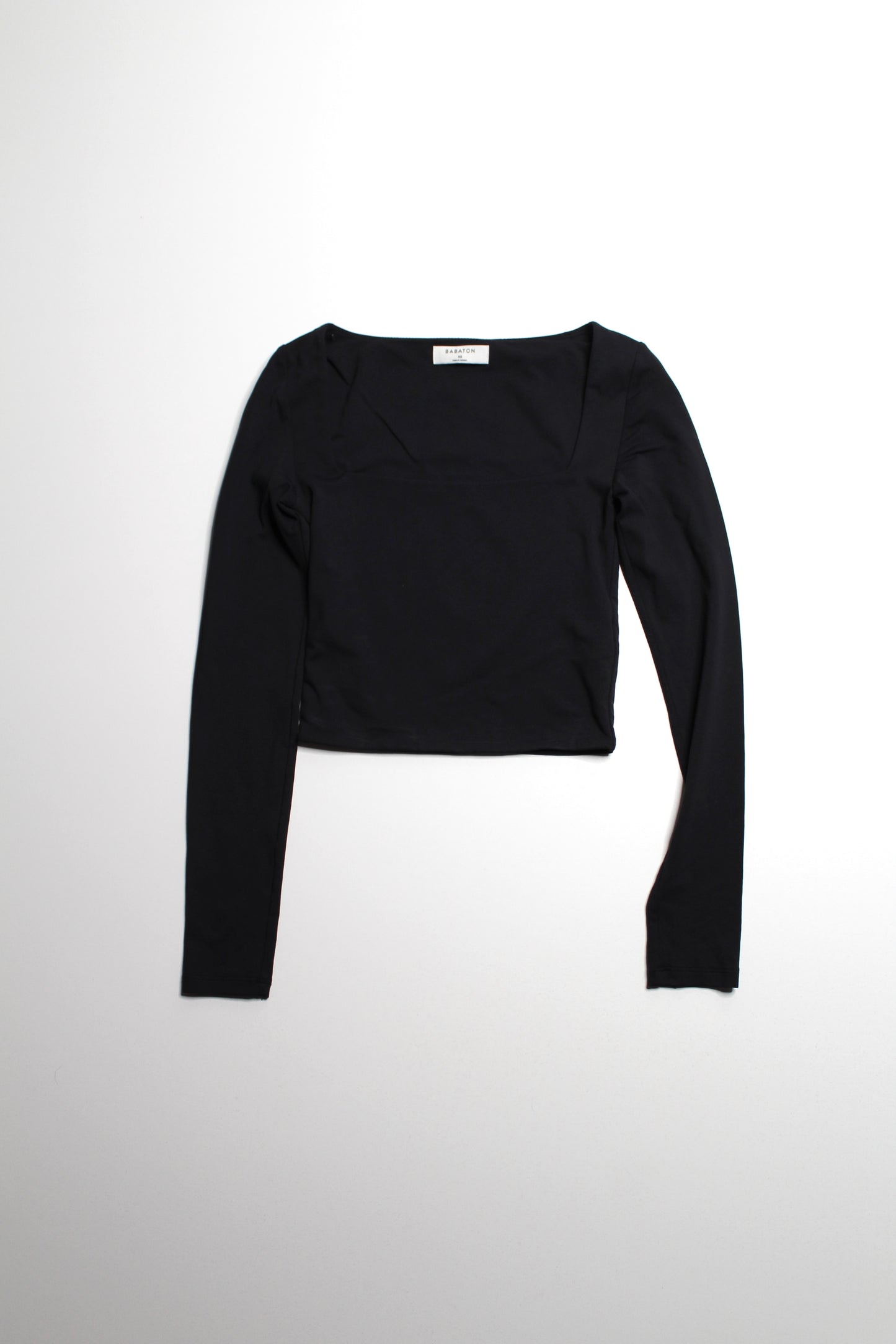 Aritzia Babaton black square neck ‘contour’ long sleeve, size xs