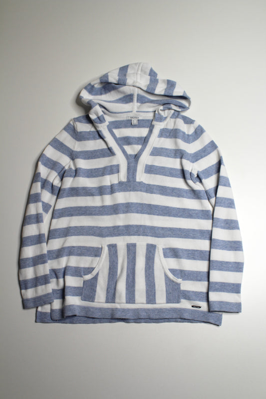 Nautica white/blue striped pullover hoodie, size small (price reduced: was $20) (additional 50% off)