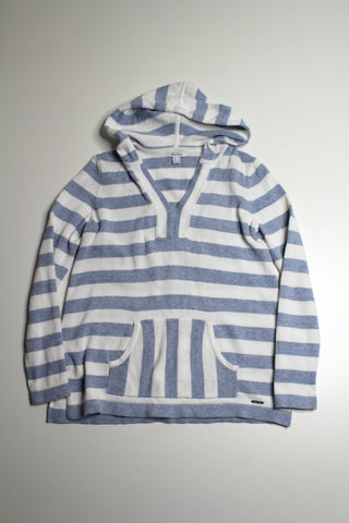 Nautica white/blue striped pullover hoodie, size small
