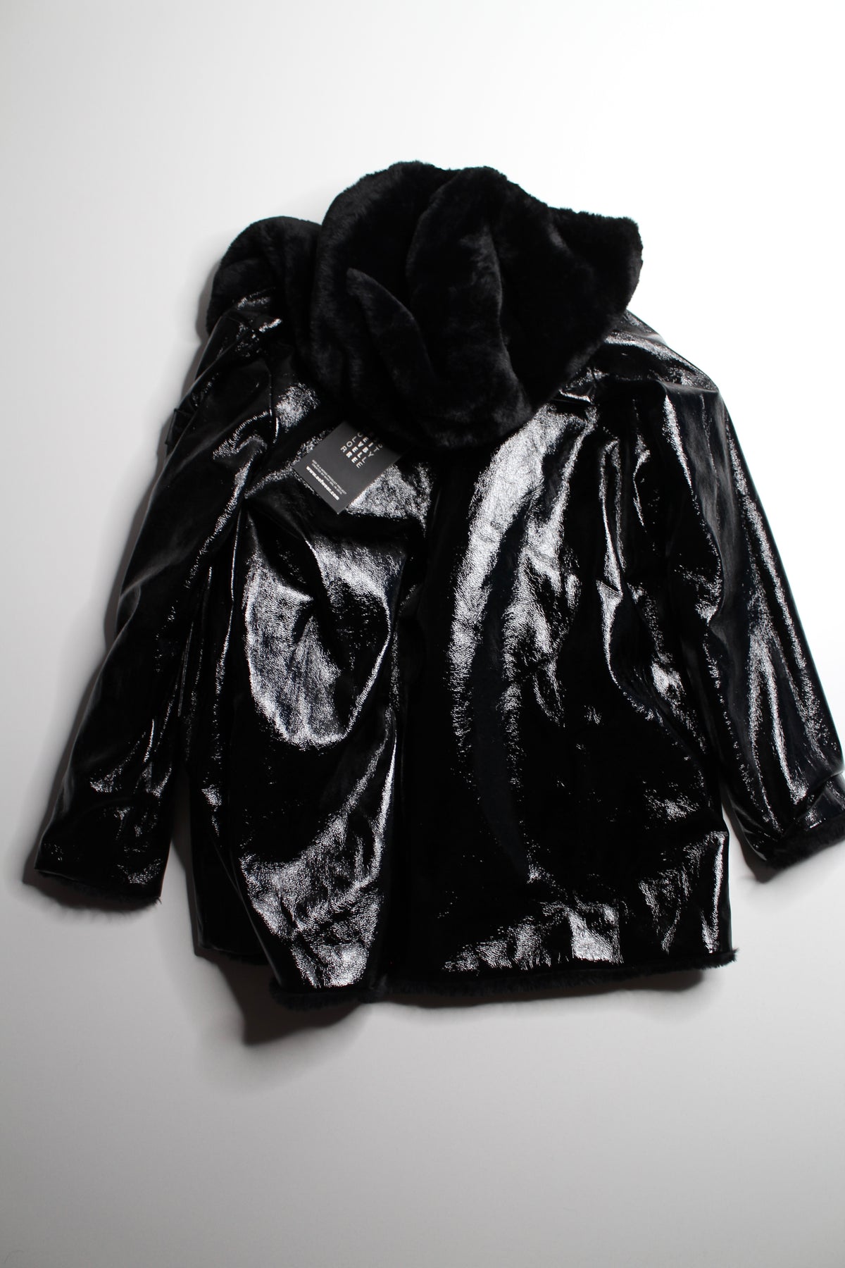 Life Oofwear (Sporting Life) black reversible faux fur ‘Teddy’ coat, Euro size 44 (large) *new with tags
