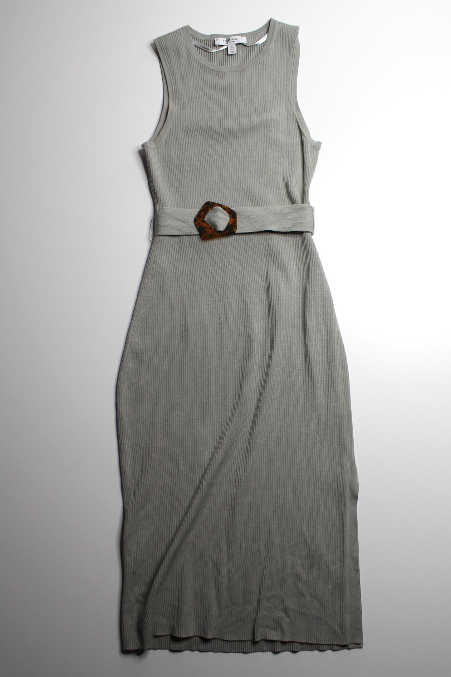 Evernew sage ribbed tank dress, size medium