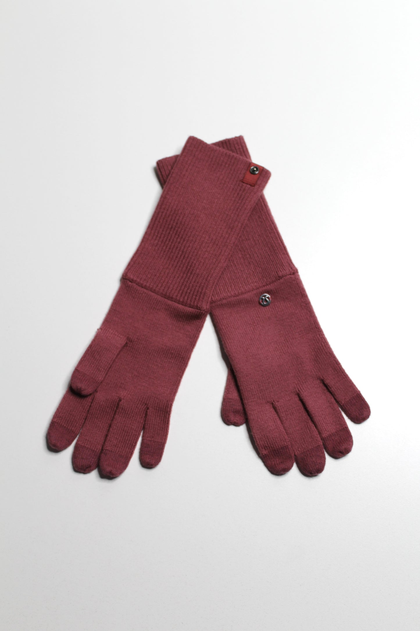 Lululemon misty Merlot ‘scroll on’ merino wool knit gloves