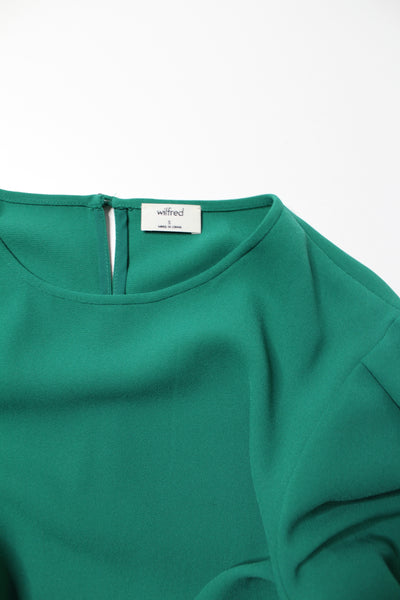 Aritzia Wilfred green short sleeve blouse, size small