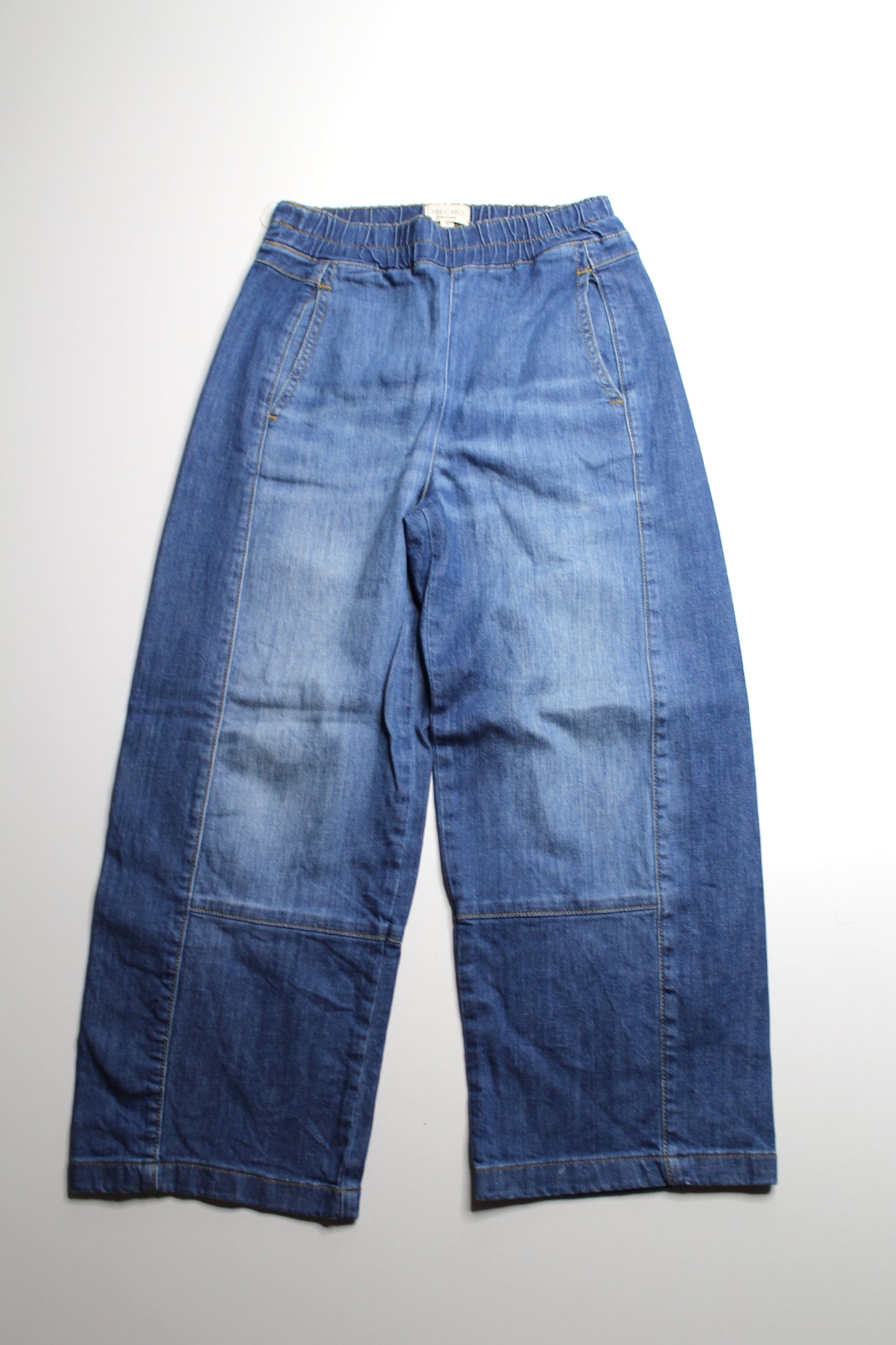 Anthropologie Pilcro elastic waist barrel leg jeans, size xs (oversized) fit like loose small