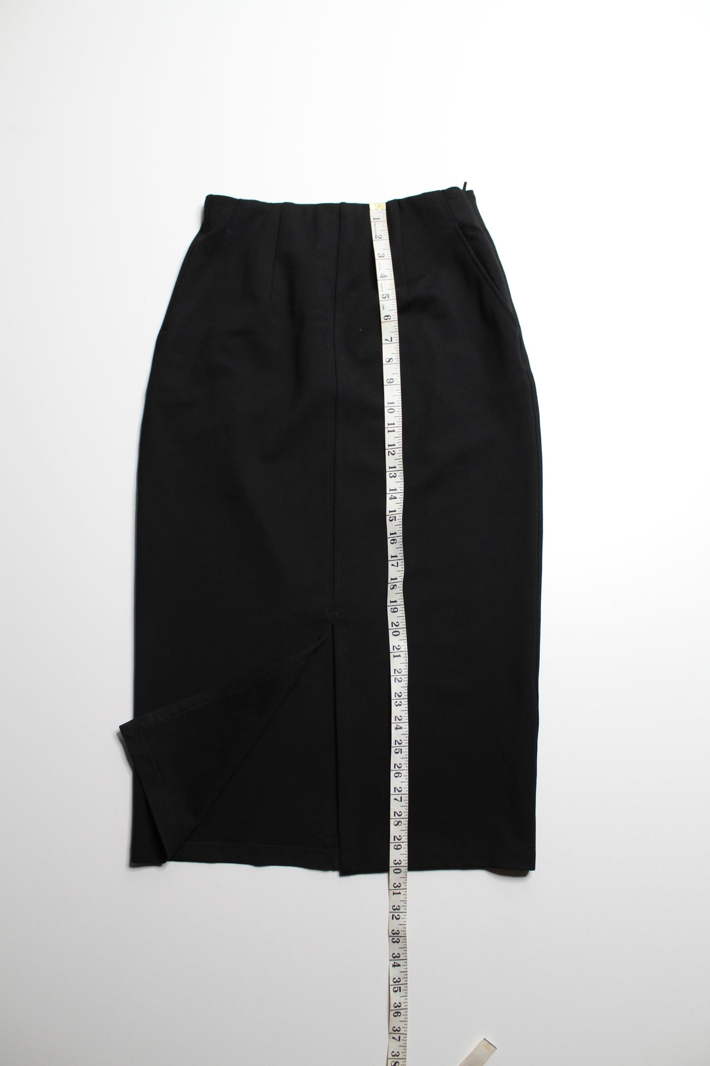 Kit and Ace black high rise stretch pencil skirt, size 8