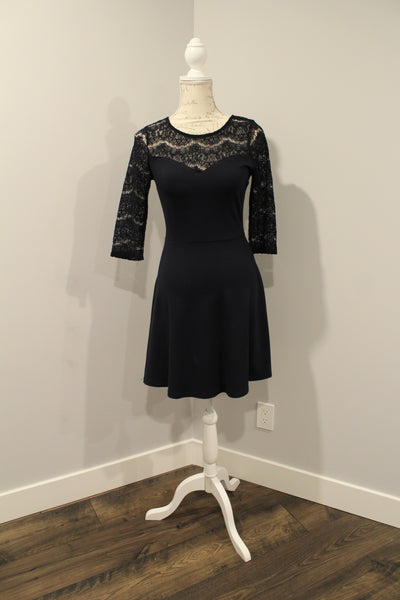 Monteau midnight navy fit and flare dress, size xs