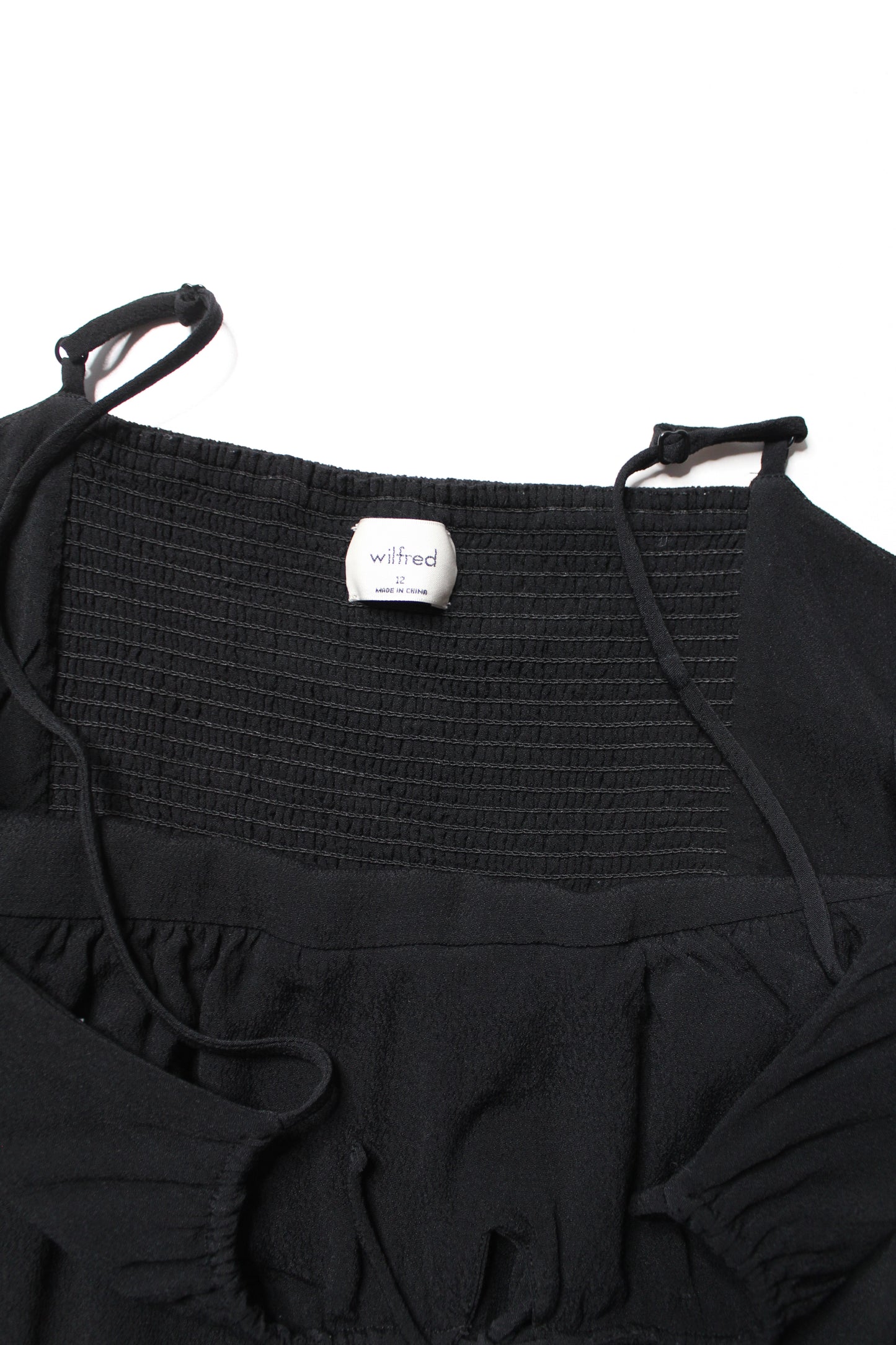 Aritzia wilfred black mini ‘bellow’ dress, size 12 (fits like medium)