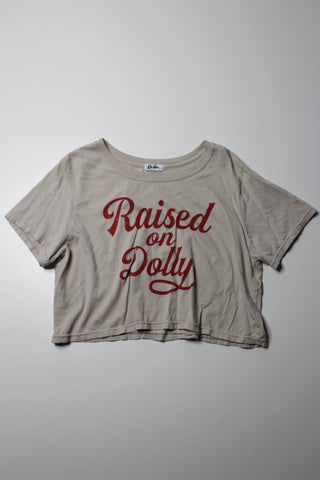 Raised on Dolly cropped band t shirt, size large *new without tags