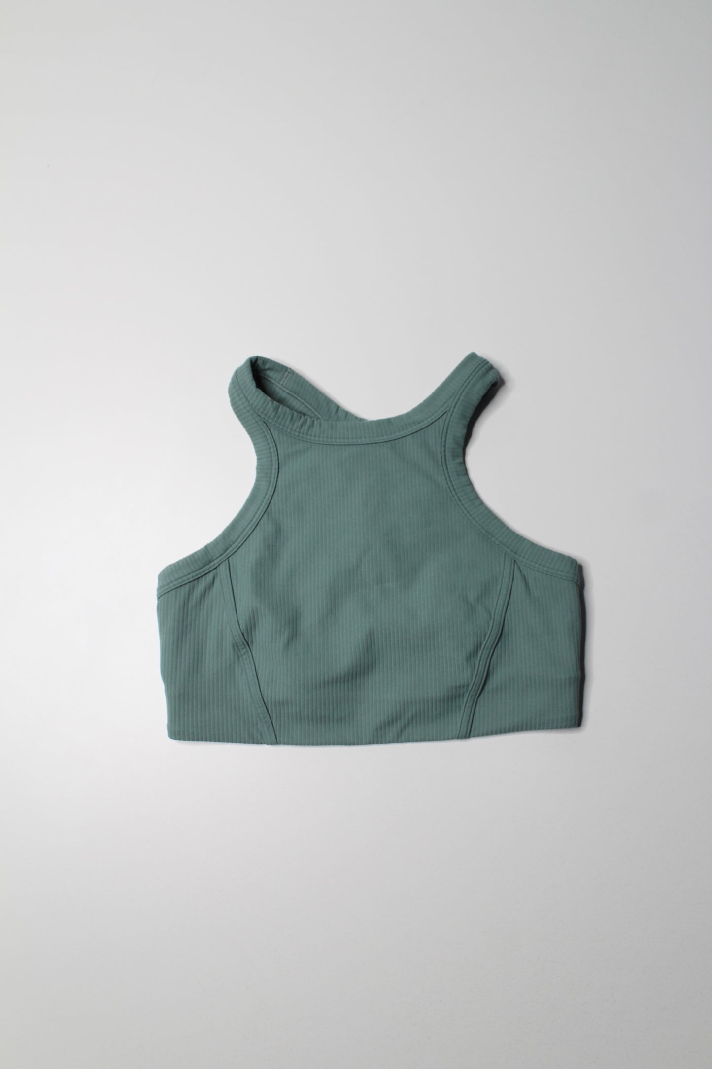 Lululemon tidewater teal ‘ribbed nulu high neck yoga’ bra, size 8