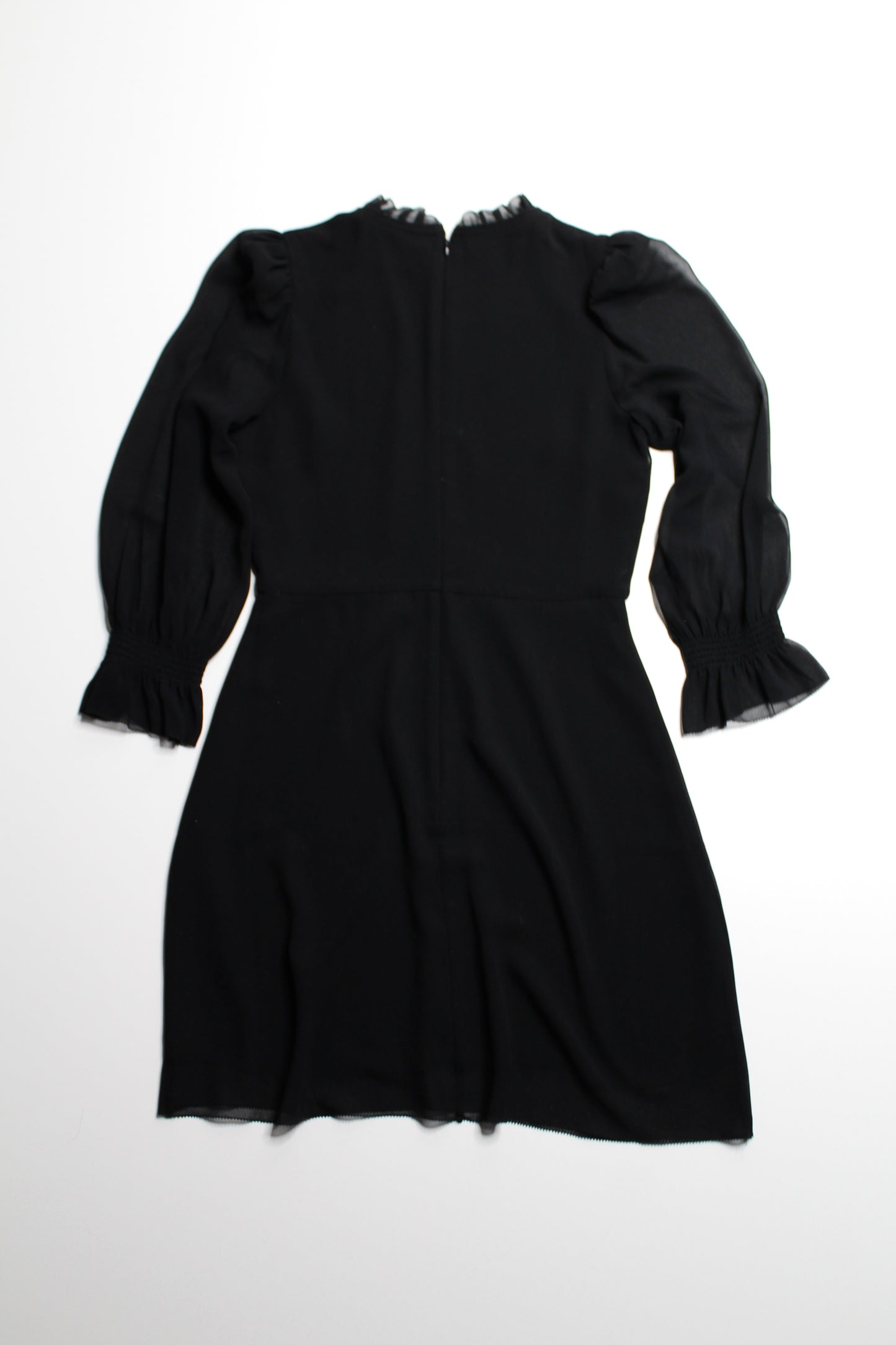 Aritzia Wilfred 'swept' black chiffon mini dress, size 4
