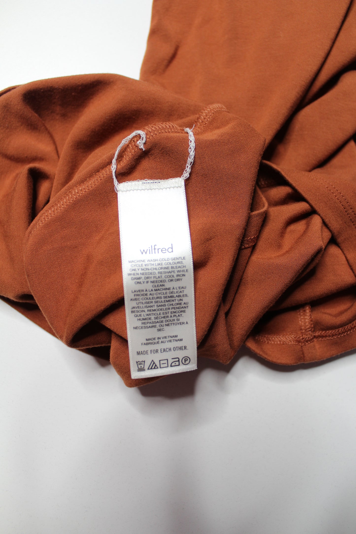 Aritzia Wilfred rust modal mini tank dress, size xxs