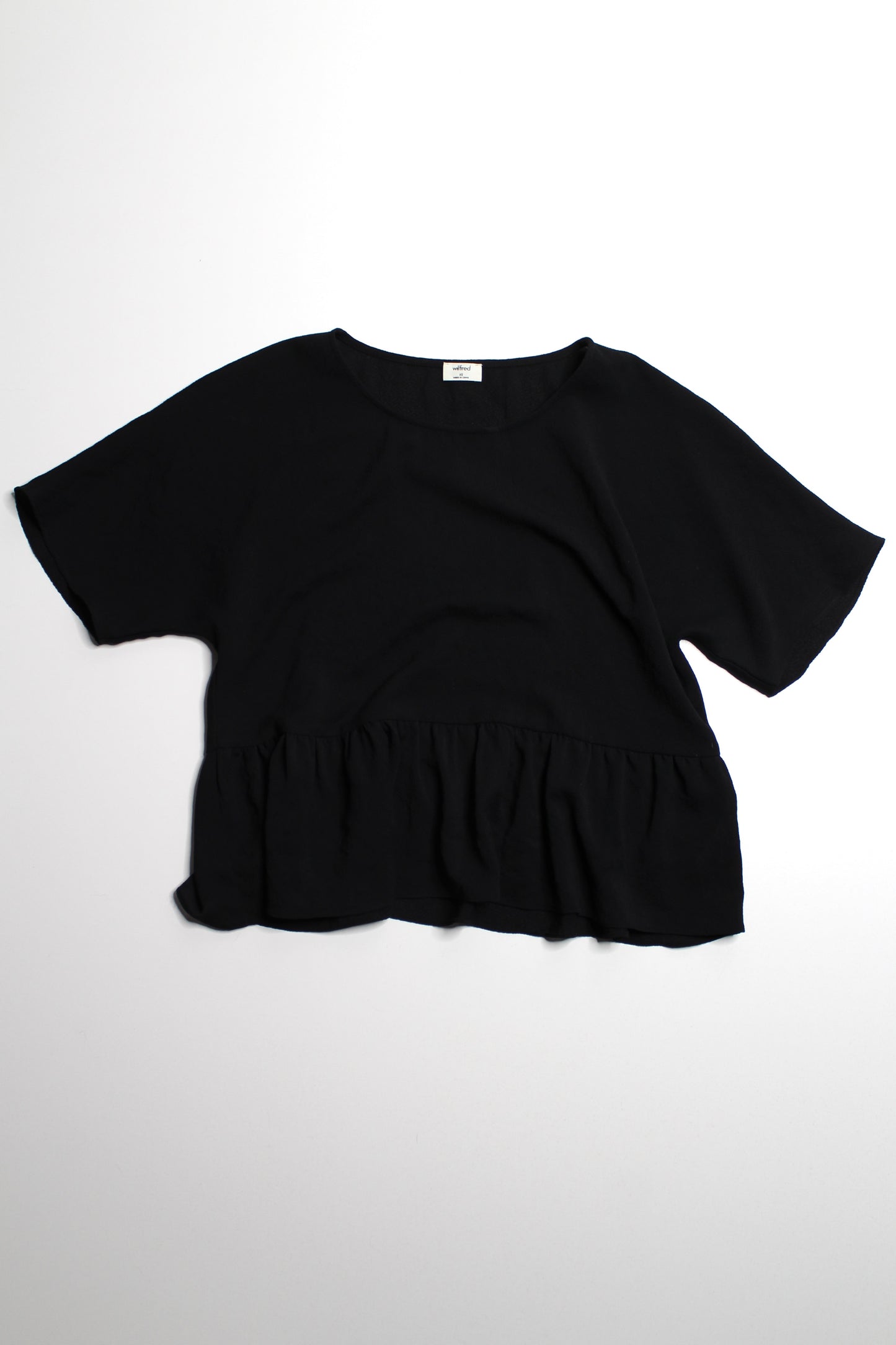 Aritzia wilfred short sleeve peplum blouse, size xsmall (oversized fit)