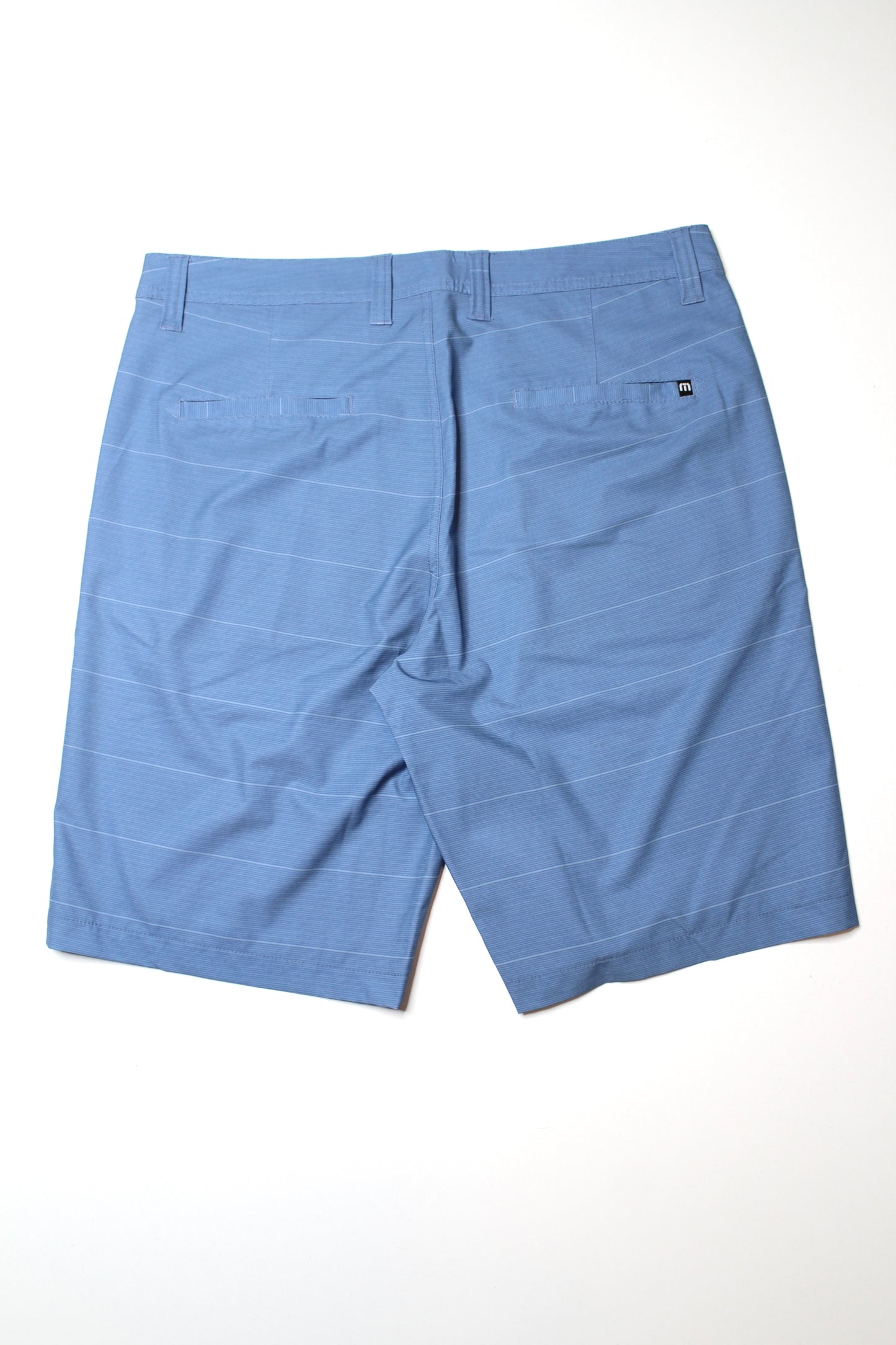 Mens Travis Mathew blue golf shorts, size 34