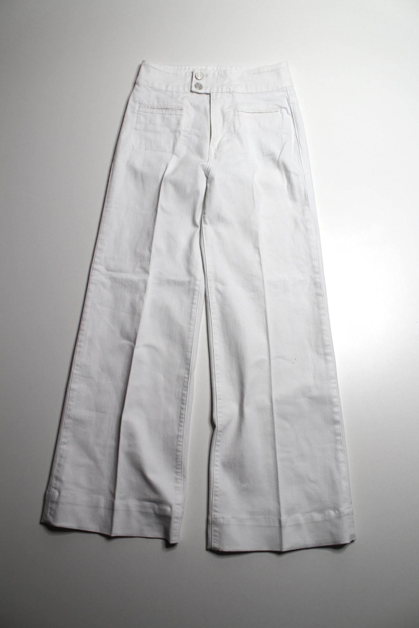 FRAME white high-rise ‘le hardy wide leg’ jeans, size 27 (sale: was $78)