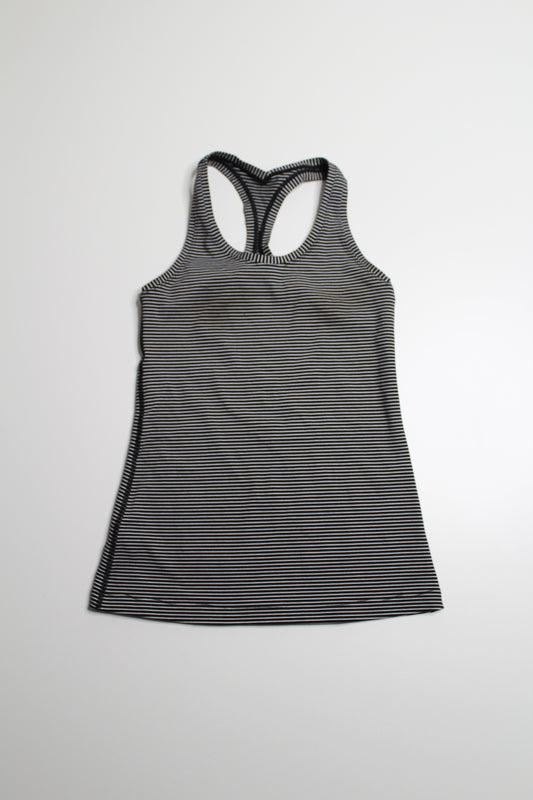 Lululemon black white striped cool racer back tank II, no size. Fits like 6 (price reduced: was $25)