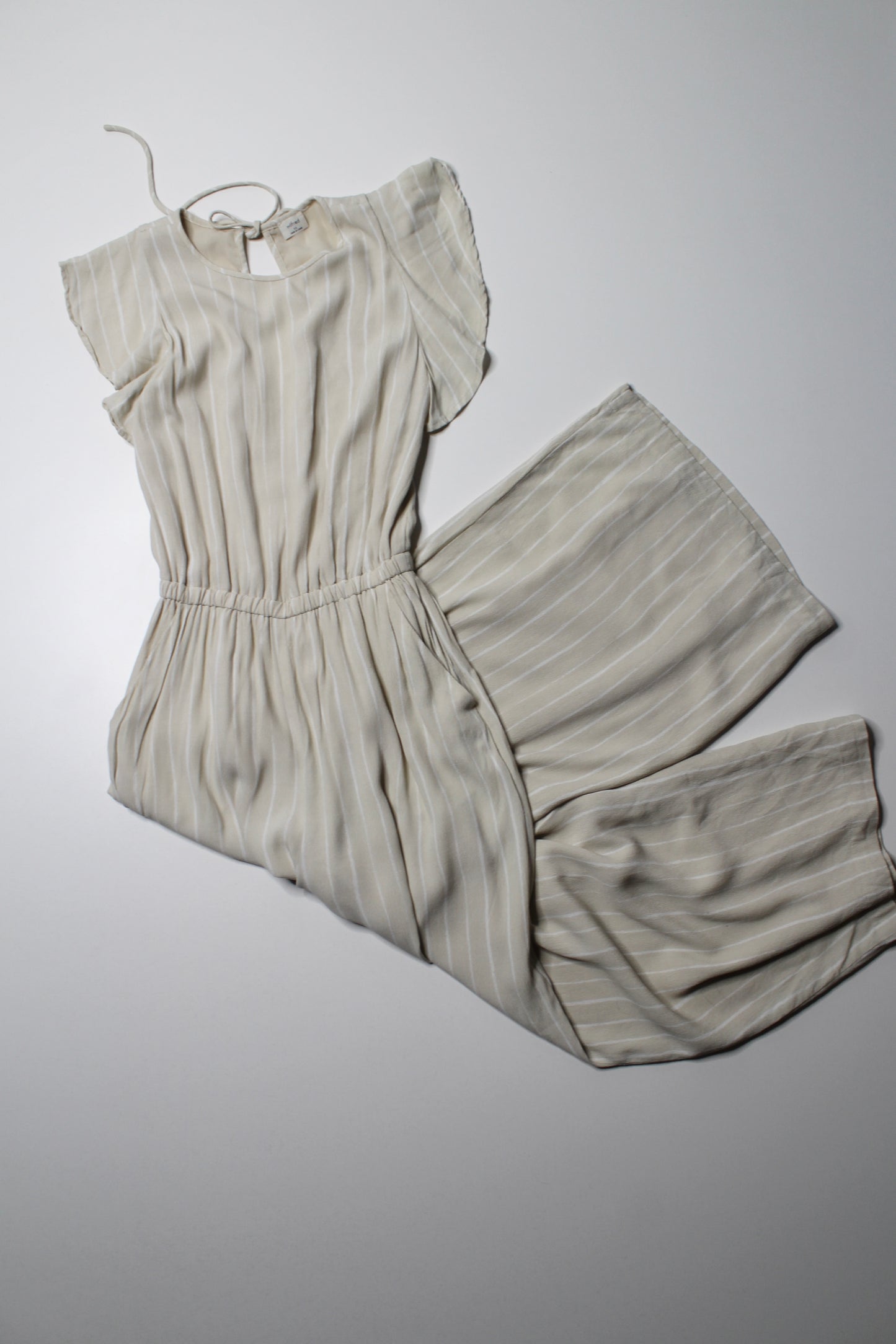 Aritzia Wilfred beige/white stripe ‘fluerette’ jumpsuit, size xs