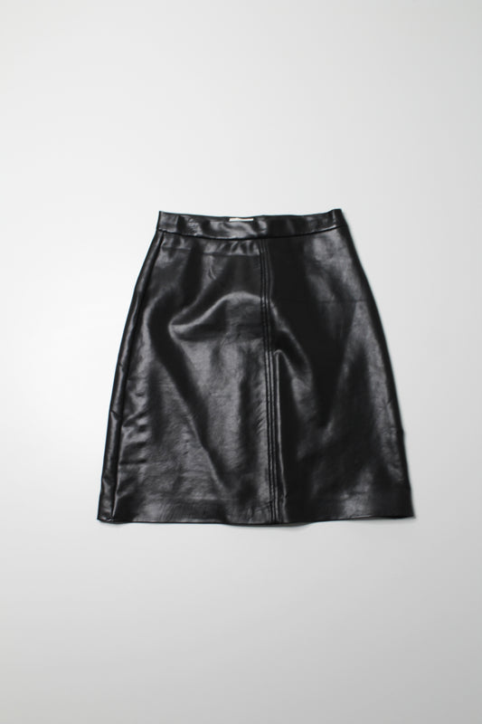 Aritzia Wilfred black faux leather mini skirt, size 2