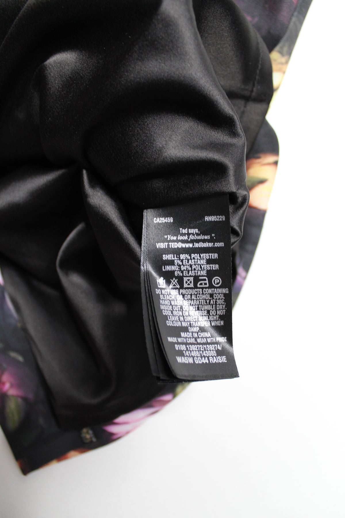 Ted Baker floral midi pencil cocktail dress, size 2 (size small)