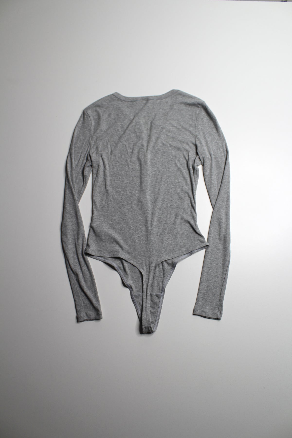 Aritzia grey ribbed Henley bodysuit, size small